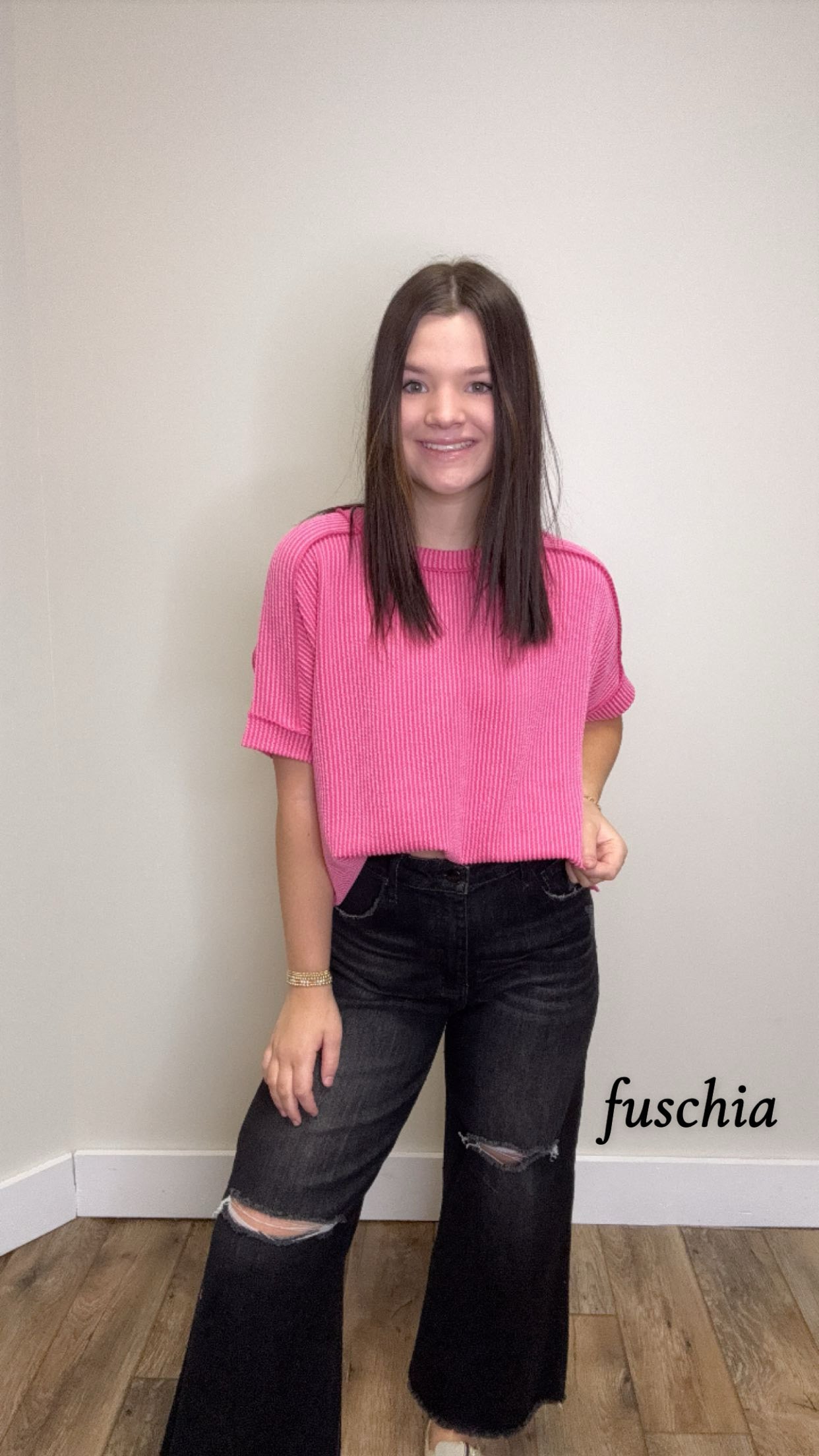 Ribbed Short Sleeve Top