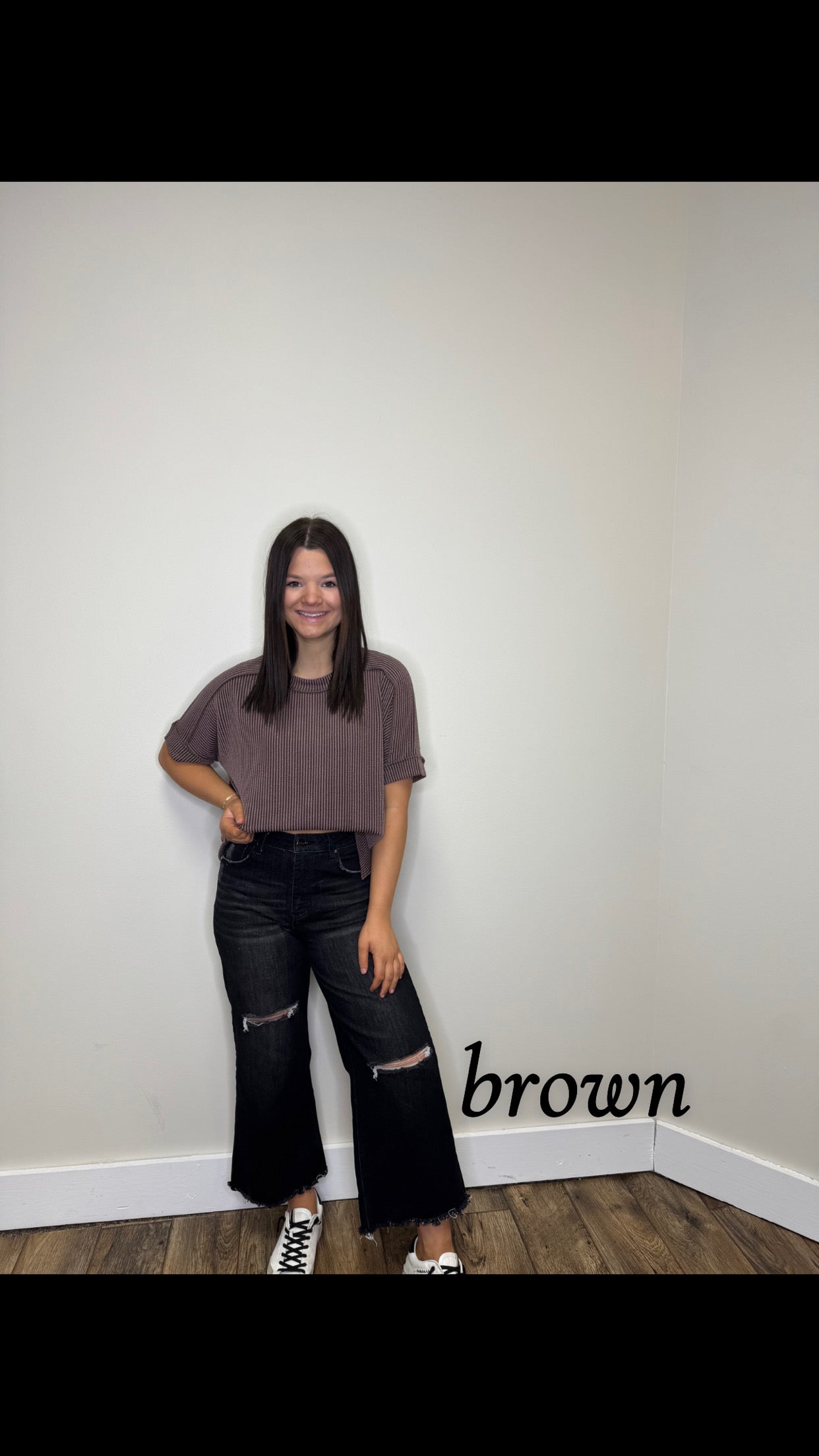 Ribbed Short Sleeve Top