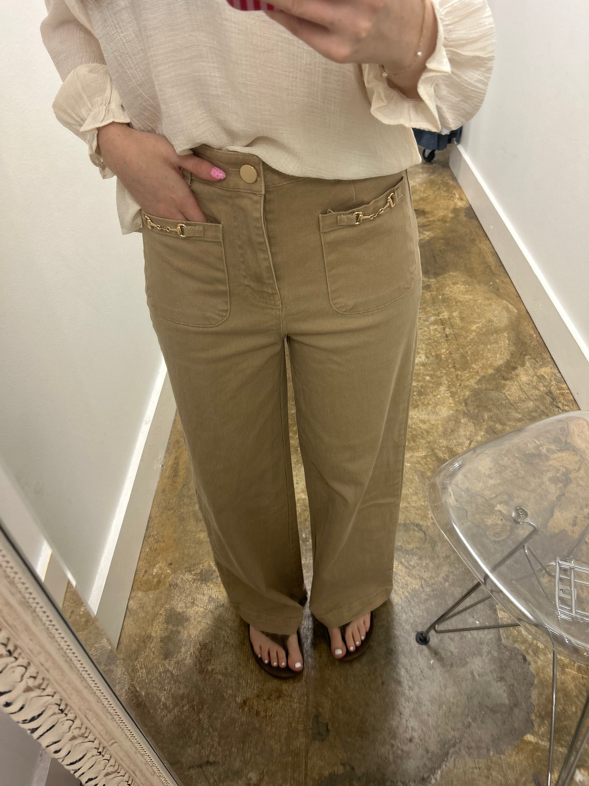 Front Buckle Pants
