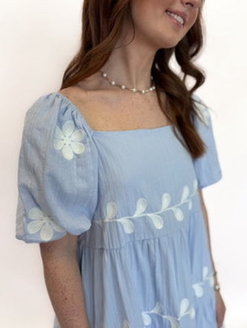 Sweet Bloom Back Bow Mini Dress
