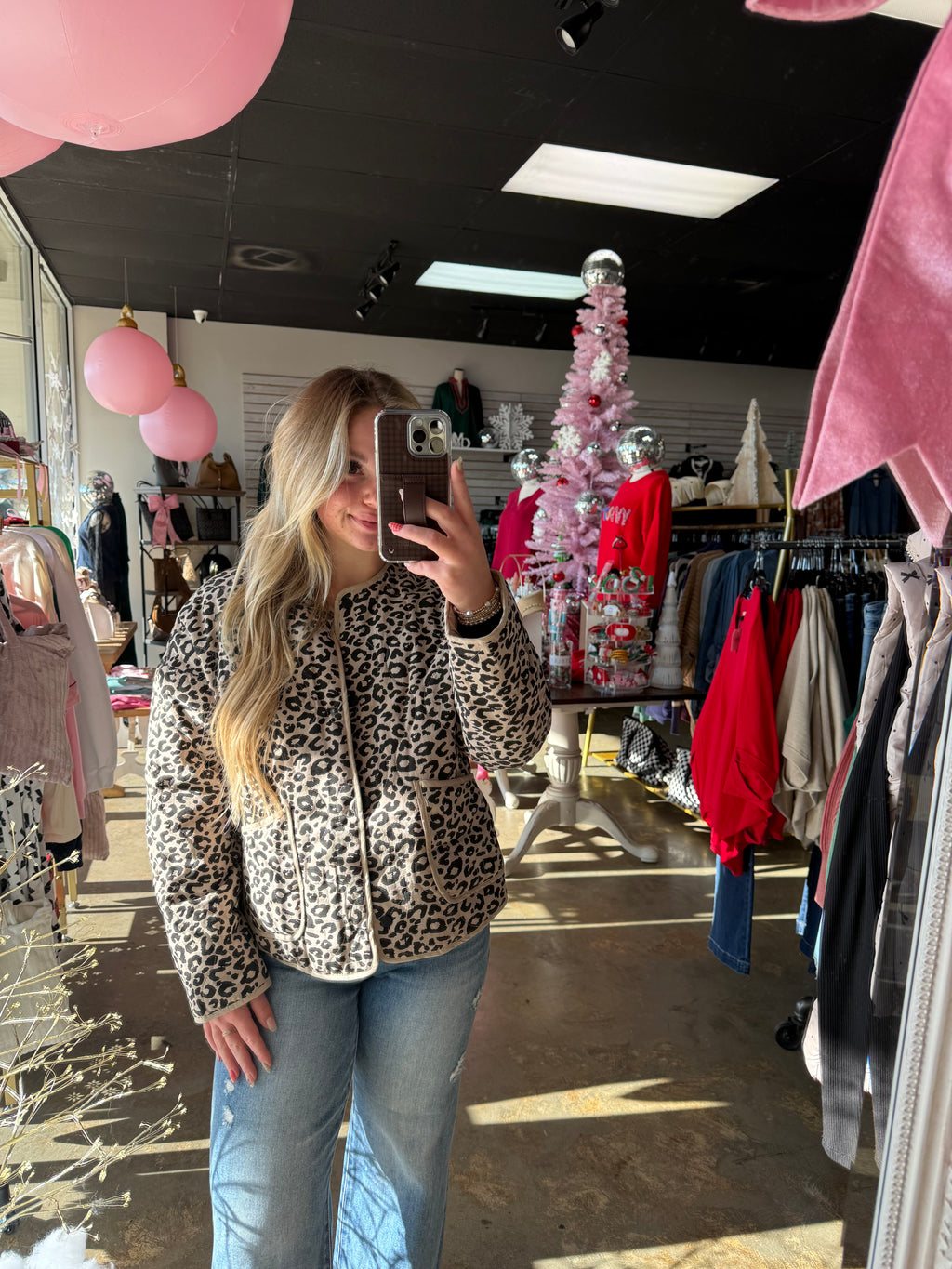 Leopard Quilted Puffer Jacket