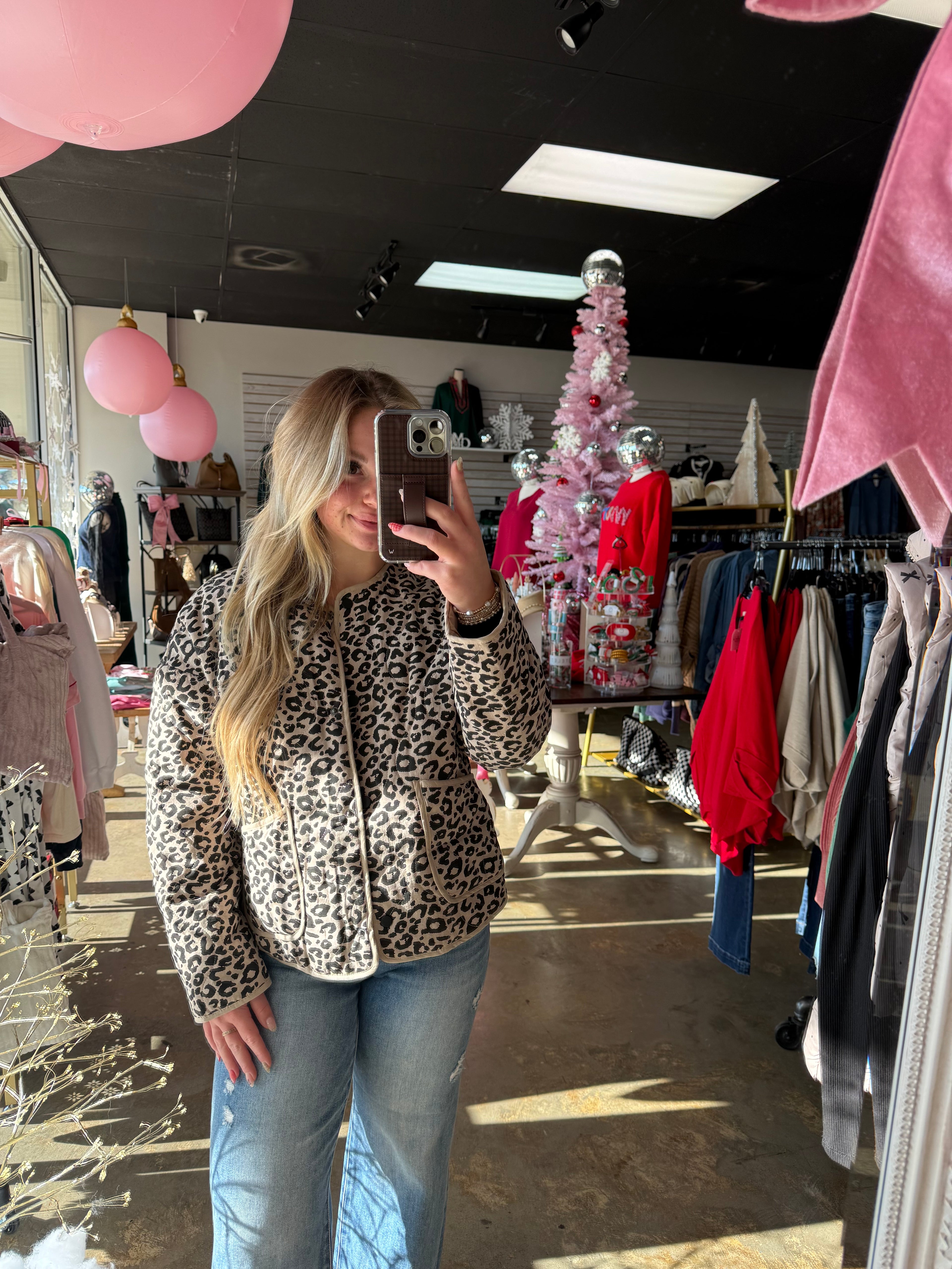 Leopard Quilted Puffer Jacket