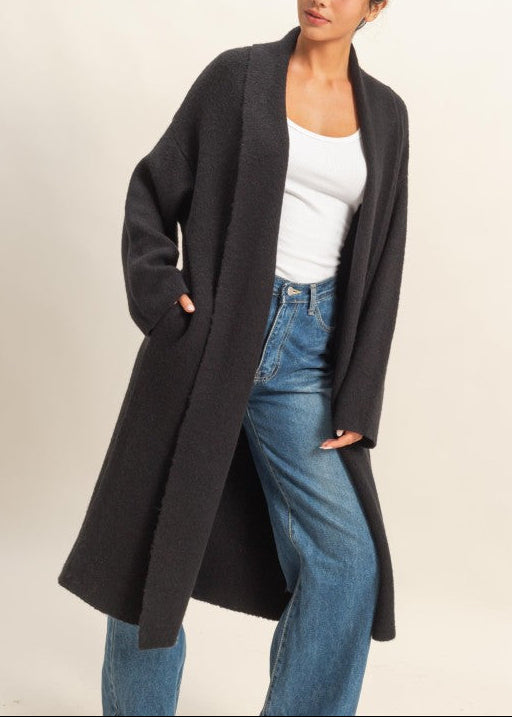 Longline Open Front Duster Sweater