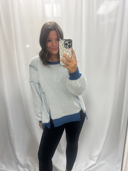 Oversized Waffle Knit Casual Top