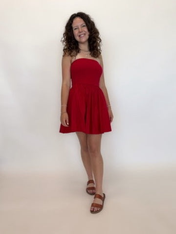 Tube Top Flare Mini Dress