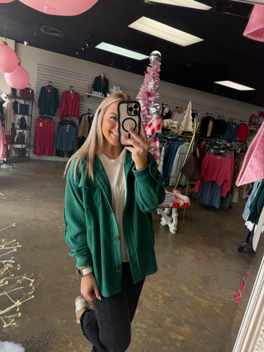 Oversize Basic Fleece Shacket