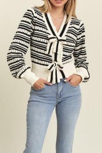 Bow Stripe Sweater