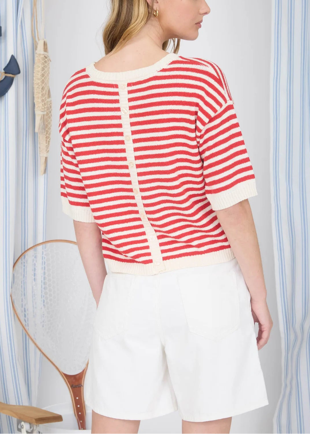 Stripe Trim Sweater