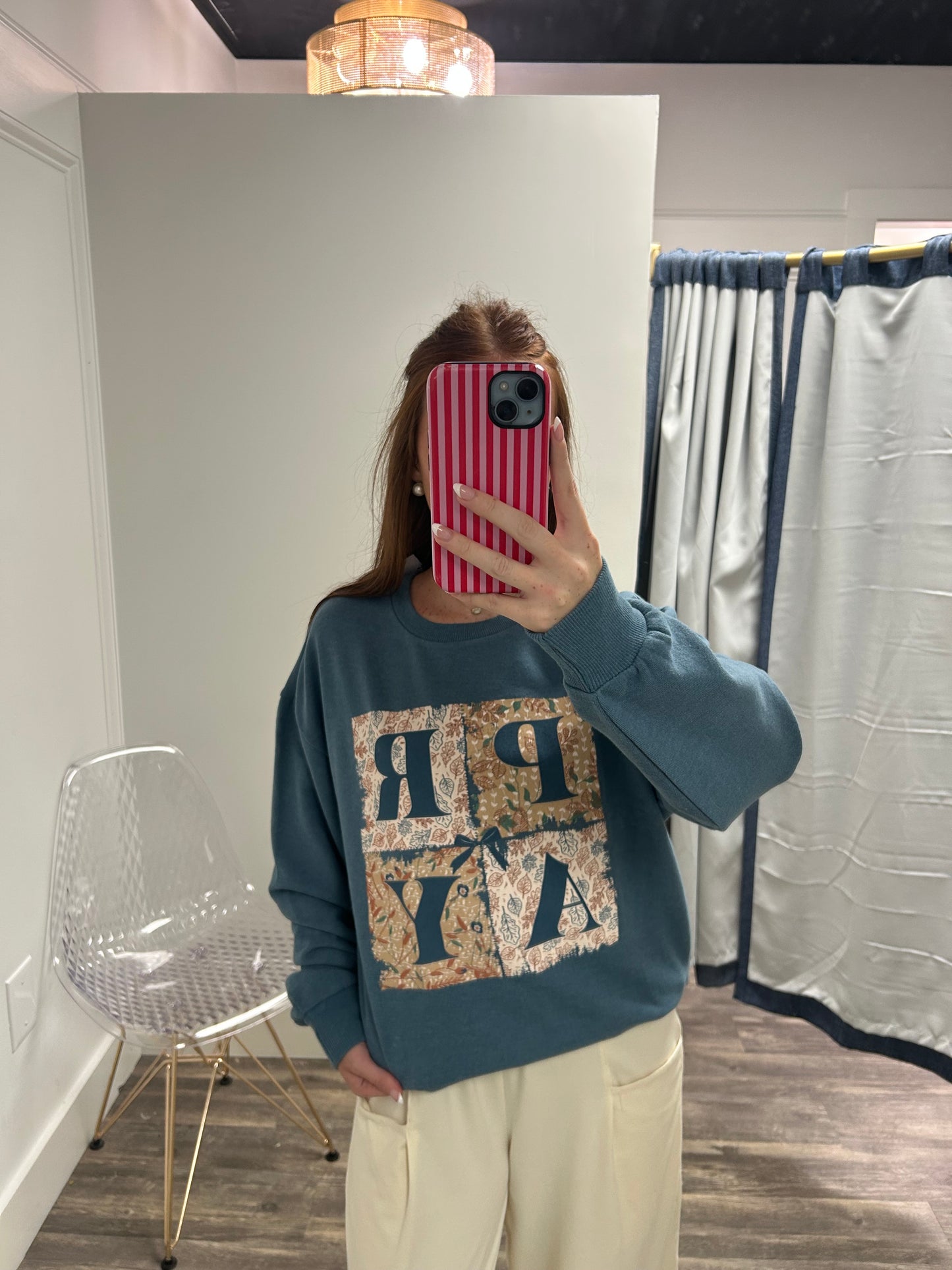 Quilted Pray Crewneck Sweatshirt