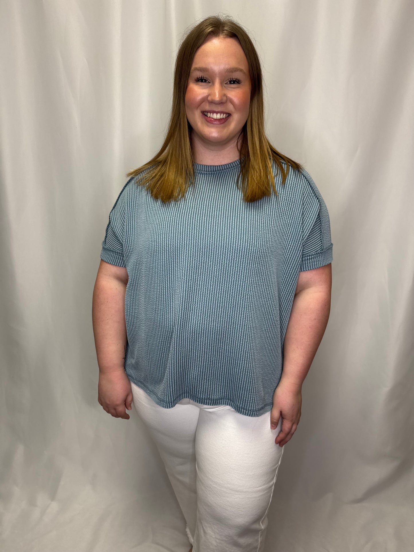 Ribbed Short Sleeve Top
