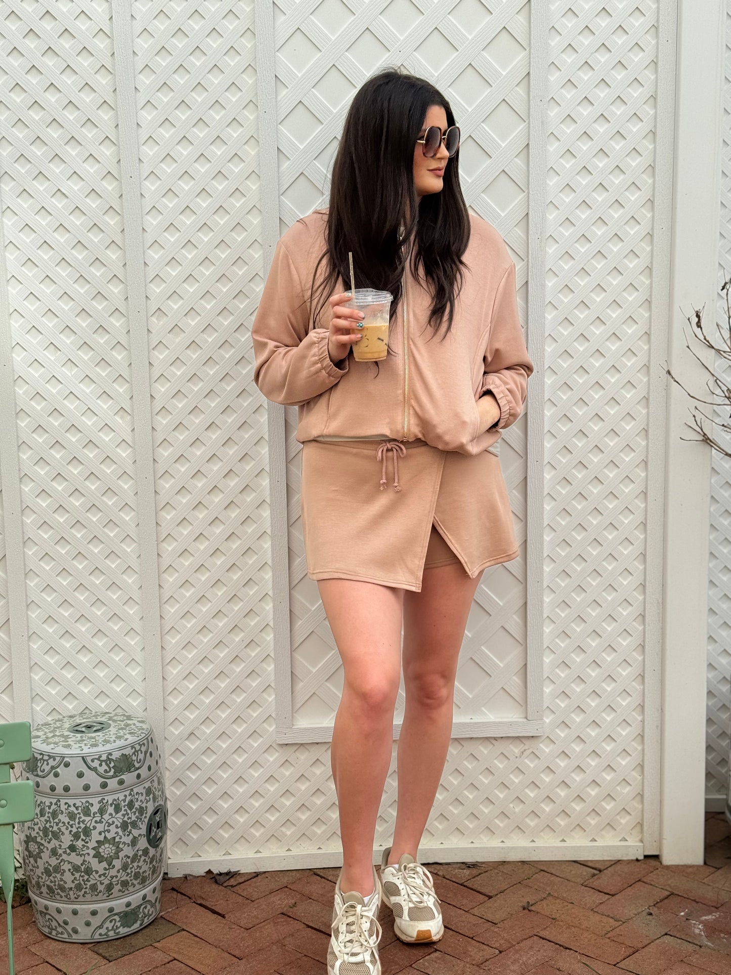 Wrap Front Elastic Waist Skort