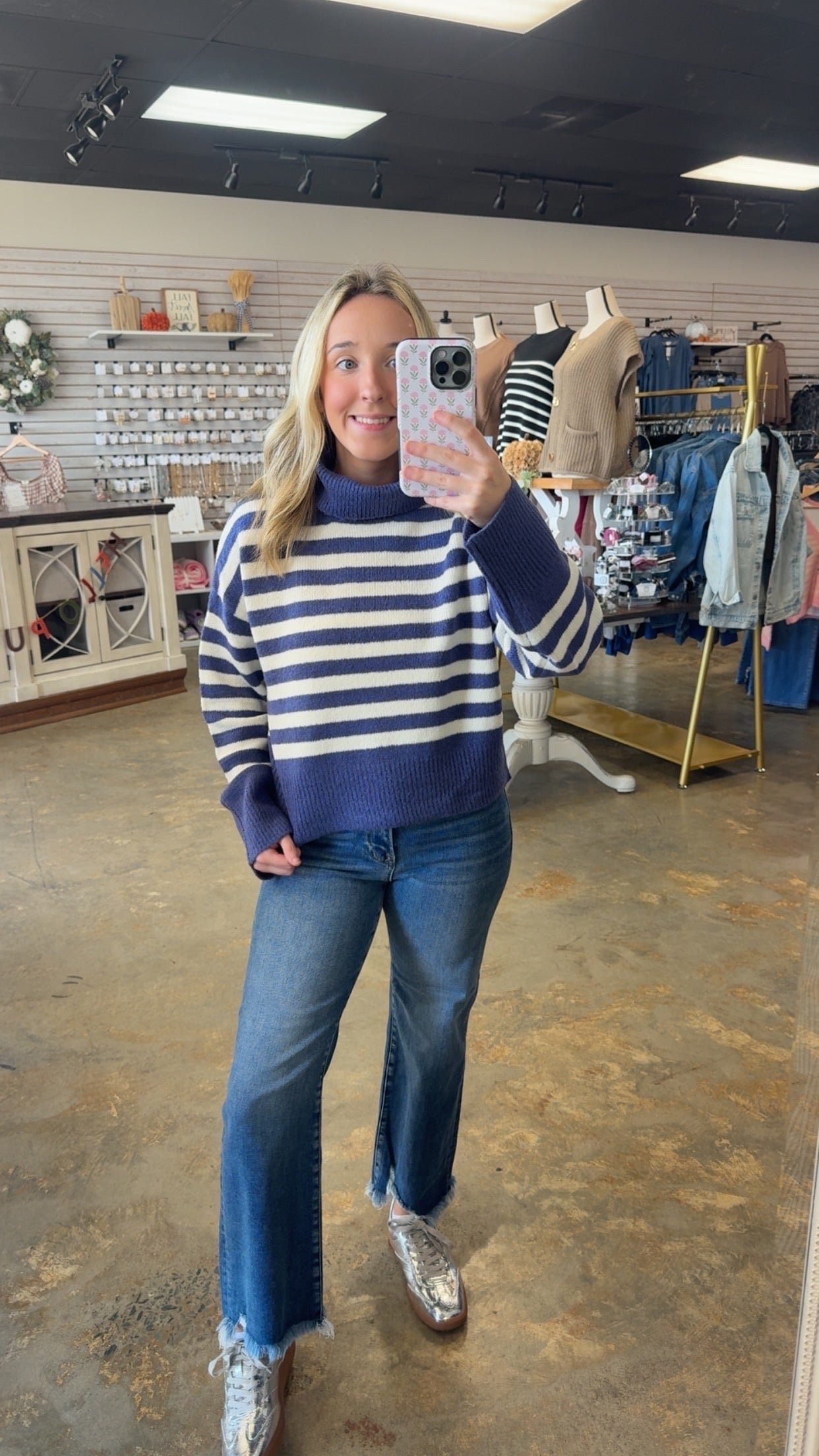 Striped Turtleneck Sweater