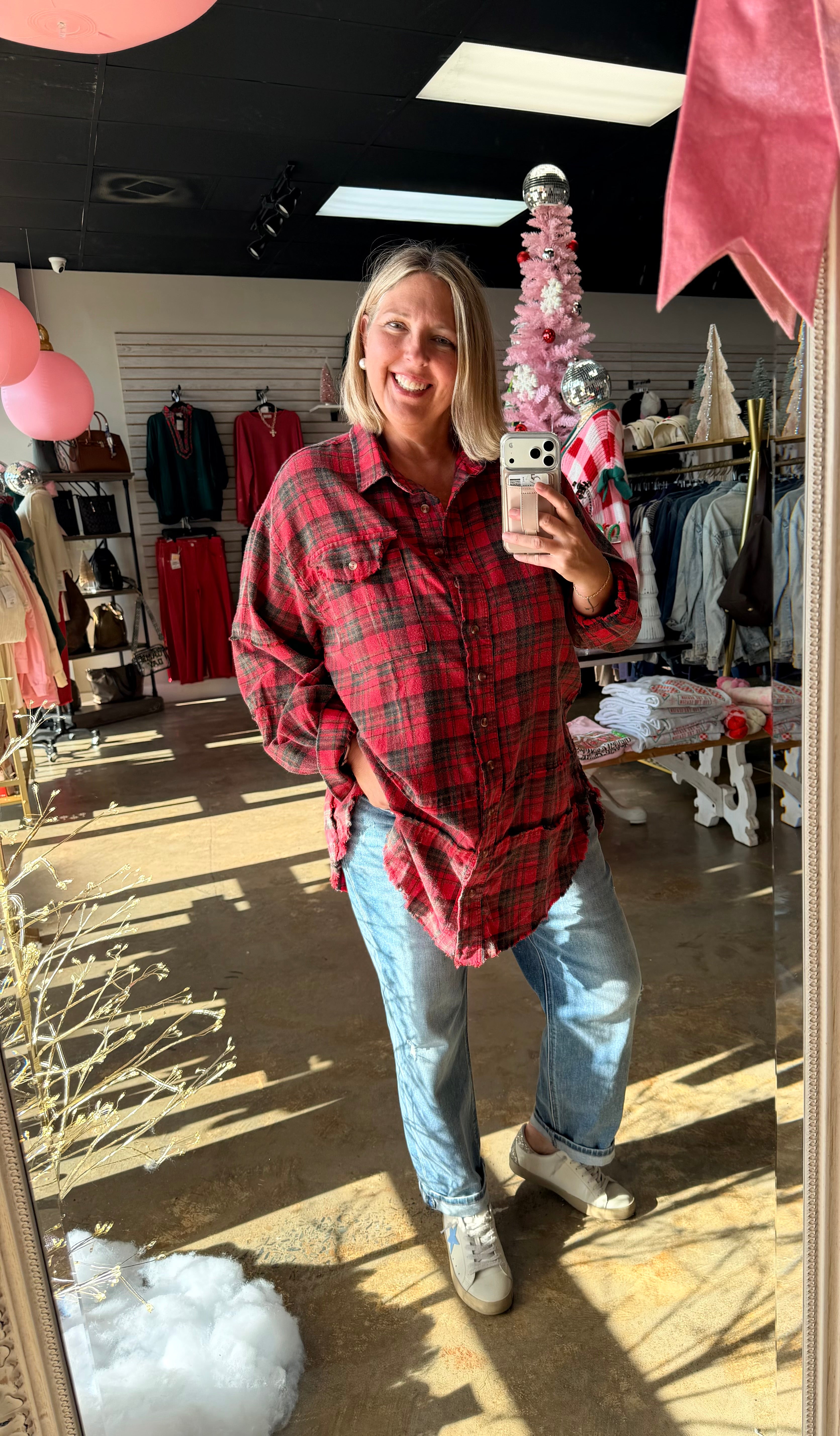 Mineral Washed Plaid Shirt