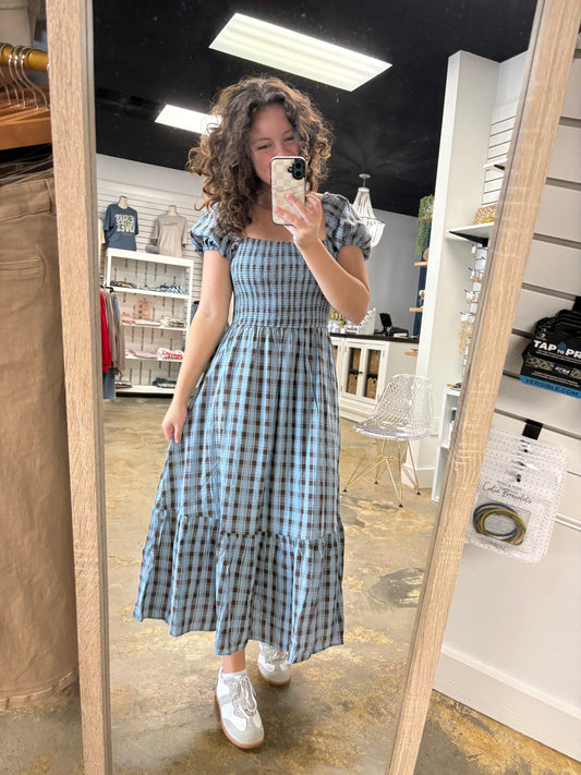 Plaid Smocked Dress