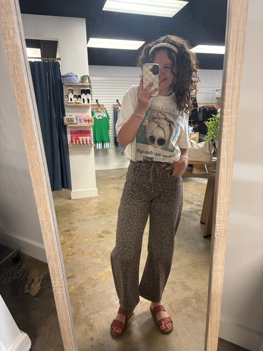 Leopard Slouchy Barrel Jeans