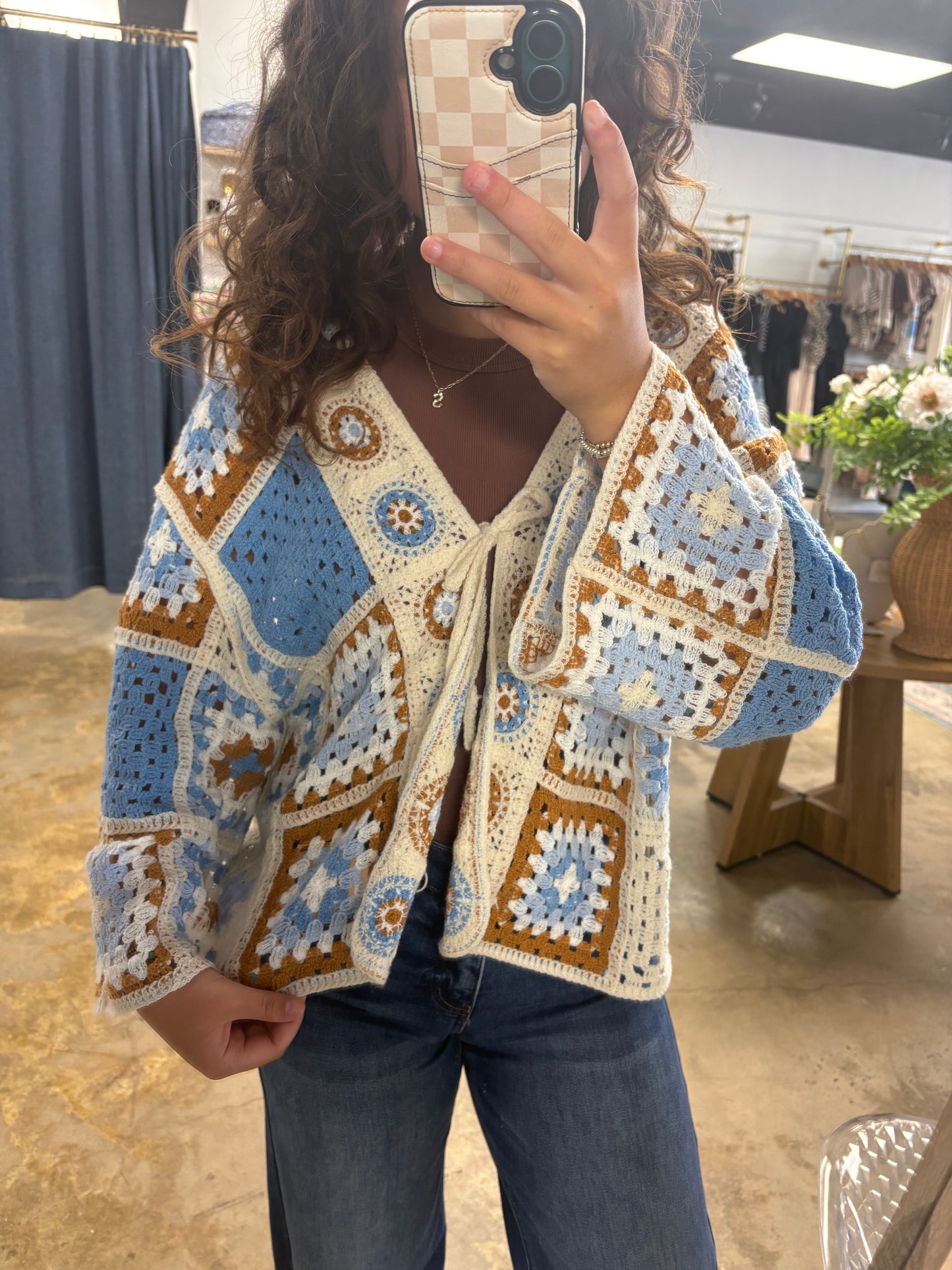 Seaside Squares Cardigan