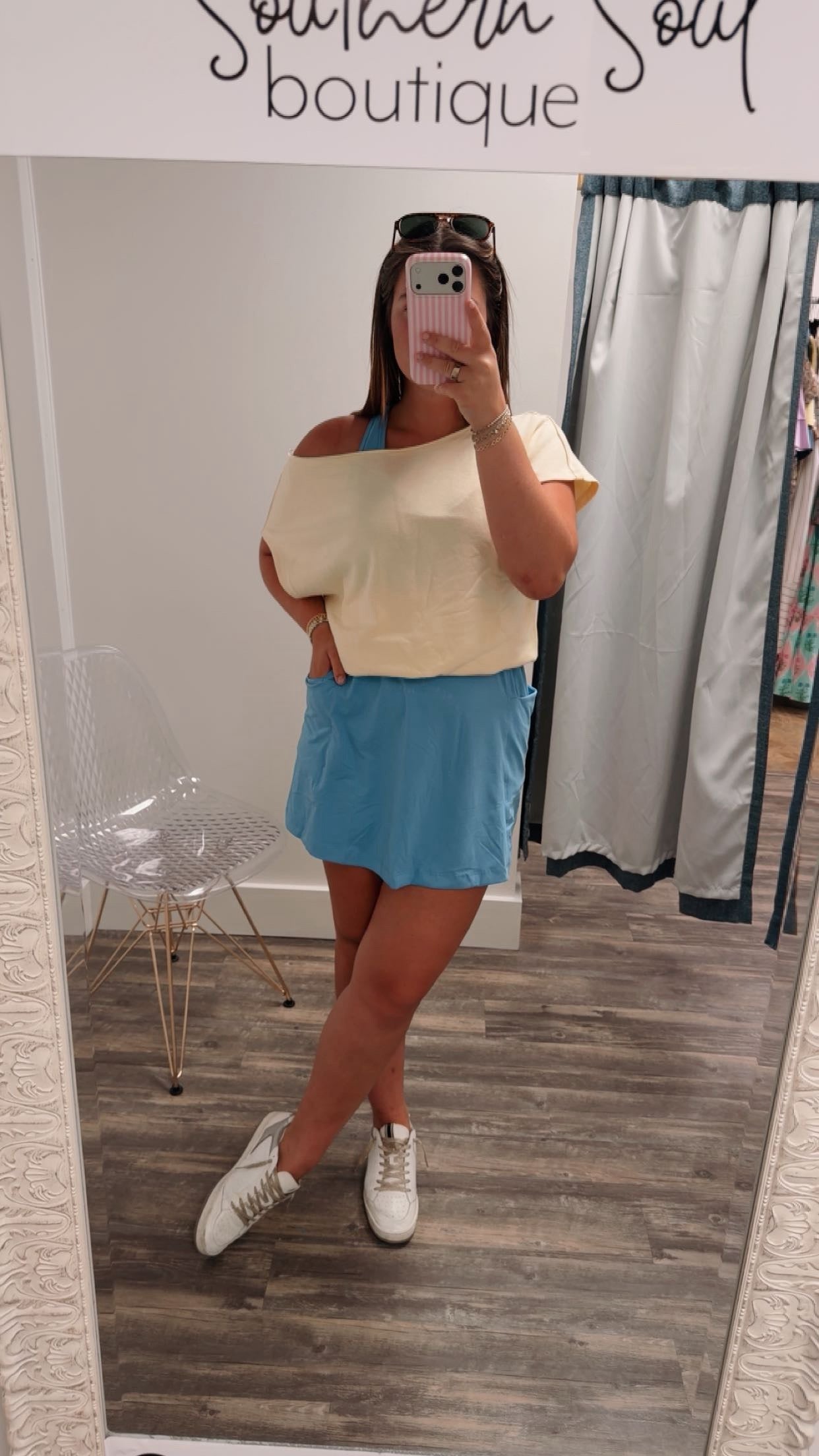 French Terry Off Shoulder Top