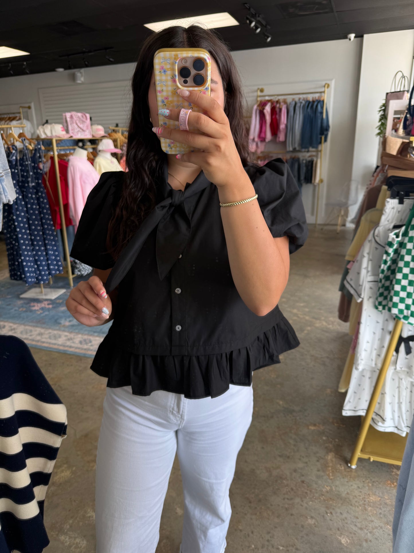 Puff Sleeve Scarf Top