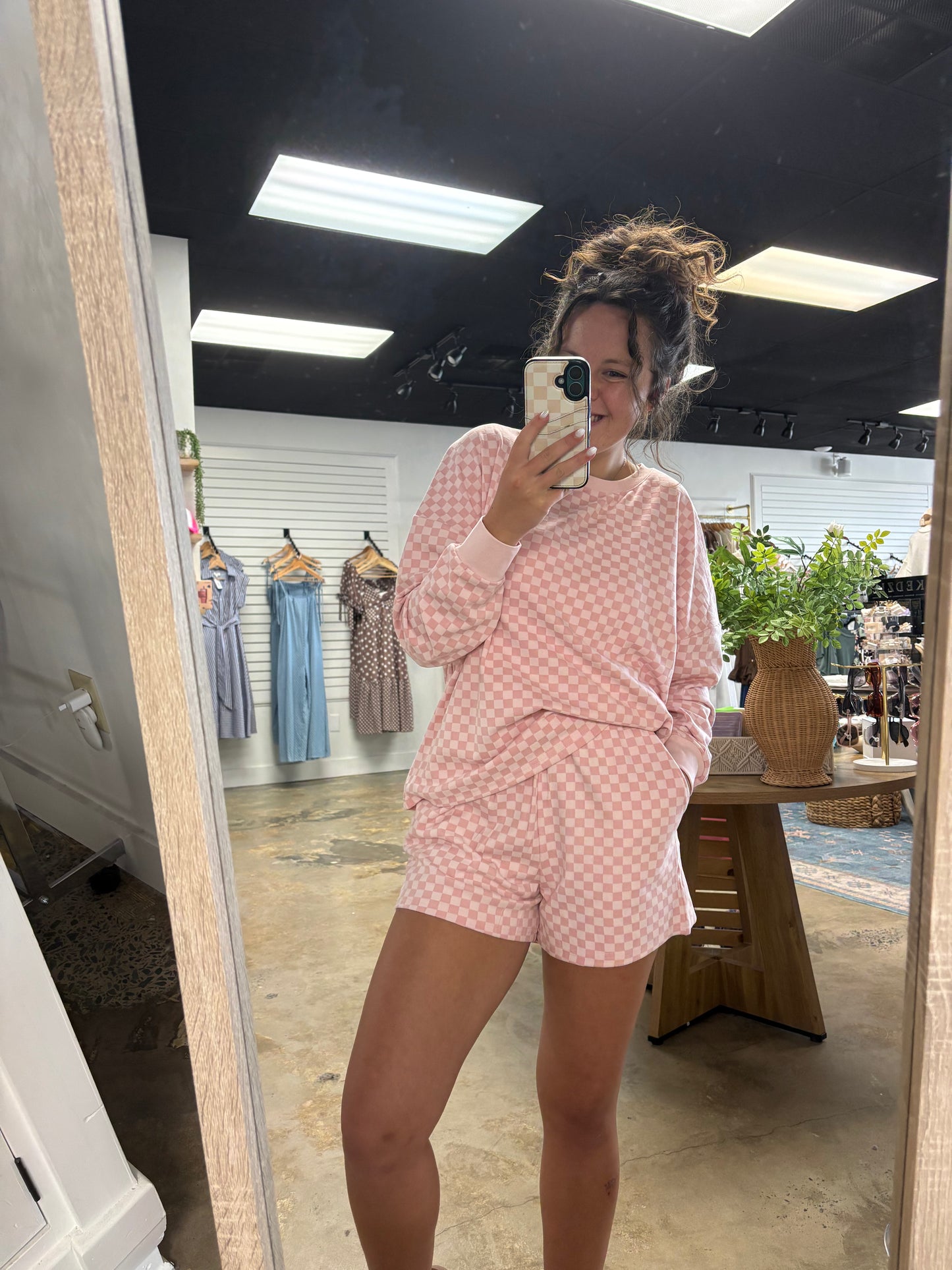 Checkerboard Pullover & Shorts
