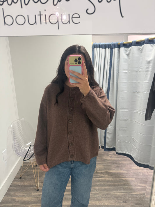 Relaxed Heathered Cardigan