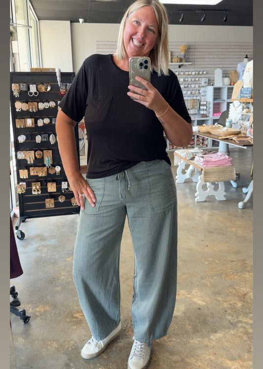 Denim Parachute Pants