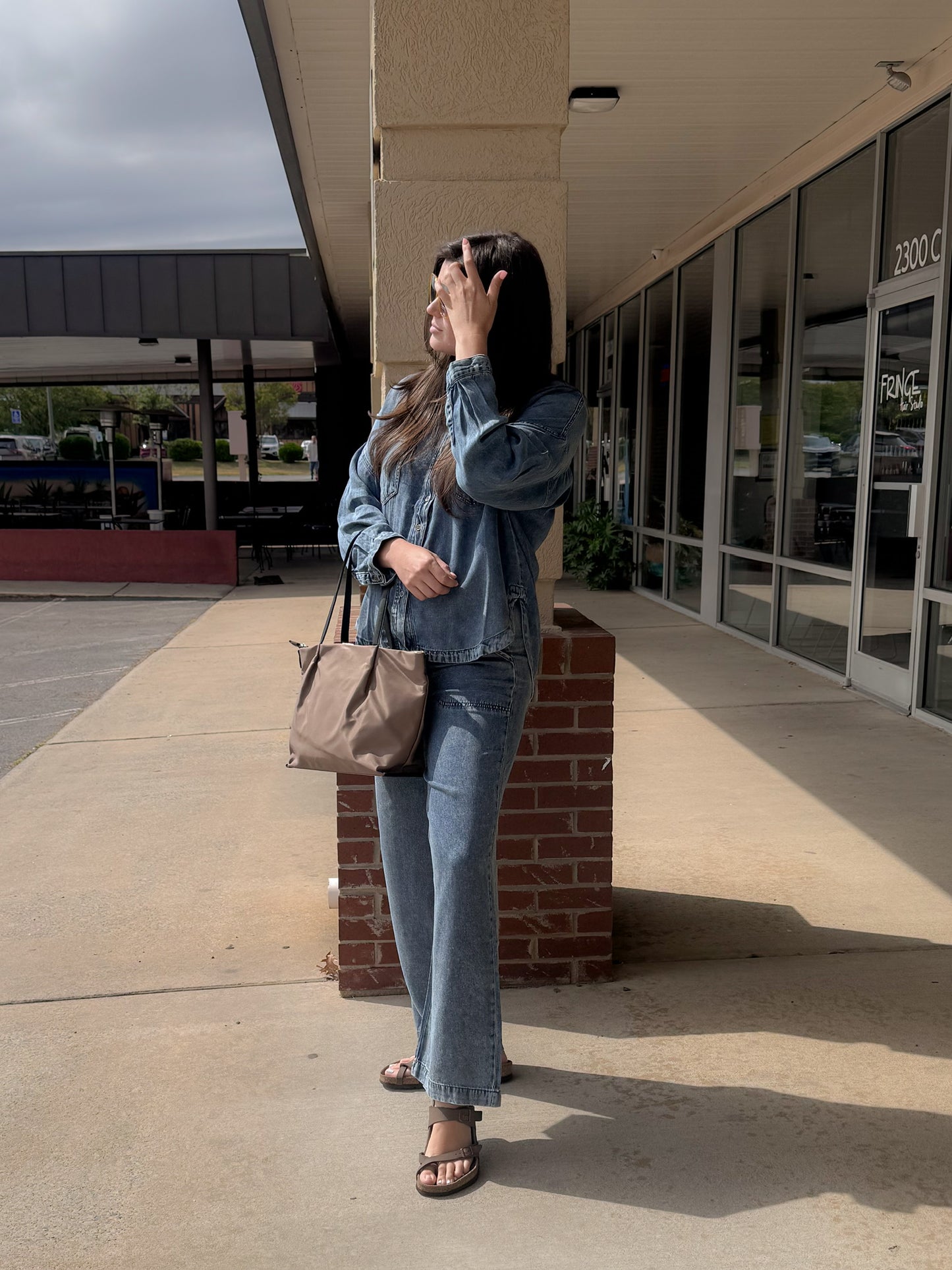 Washed Chambray Long Sleeve Shirt