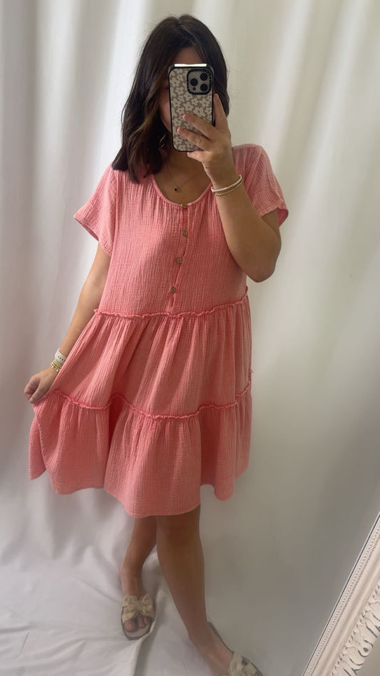 Coral Coast Gauze Dress