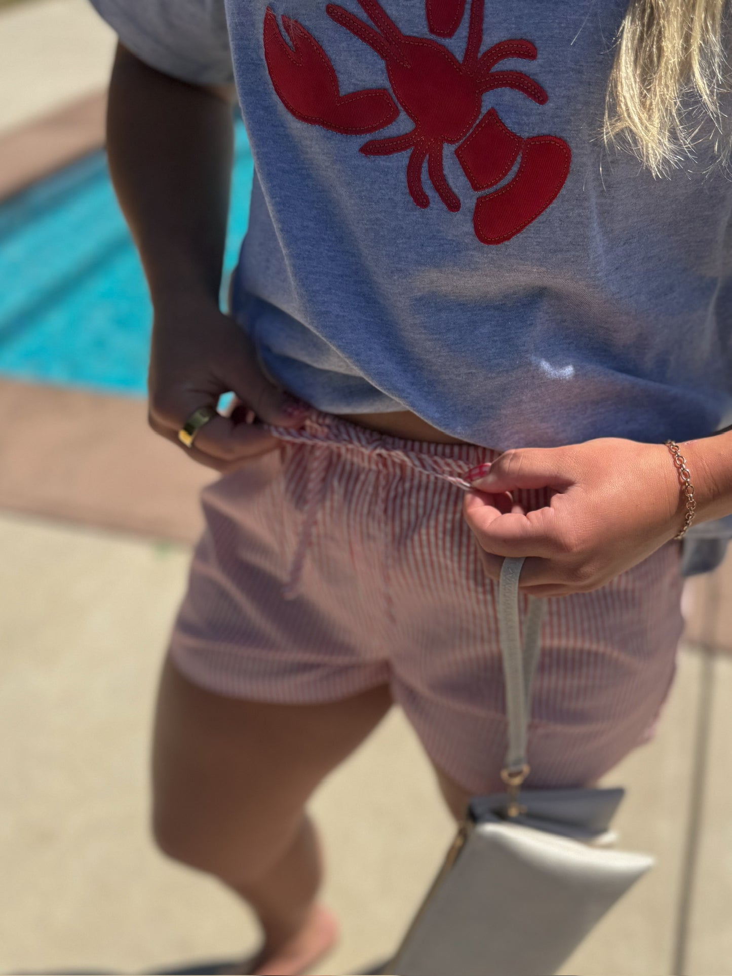 Striped Drawstring Waist Shorts