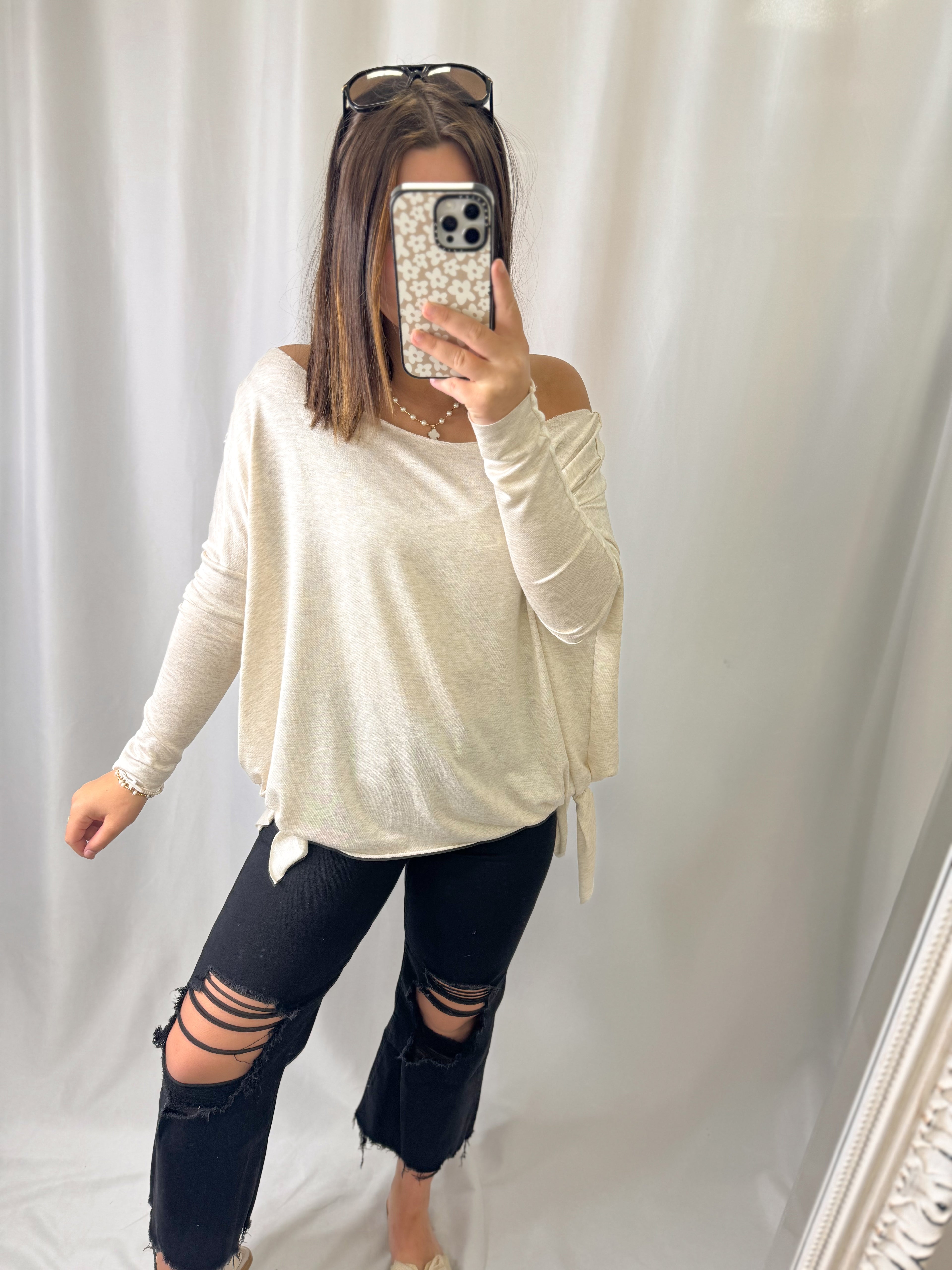 Boat Neck Flare Tunic Top