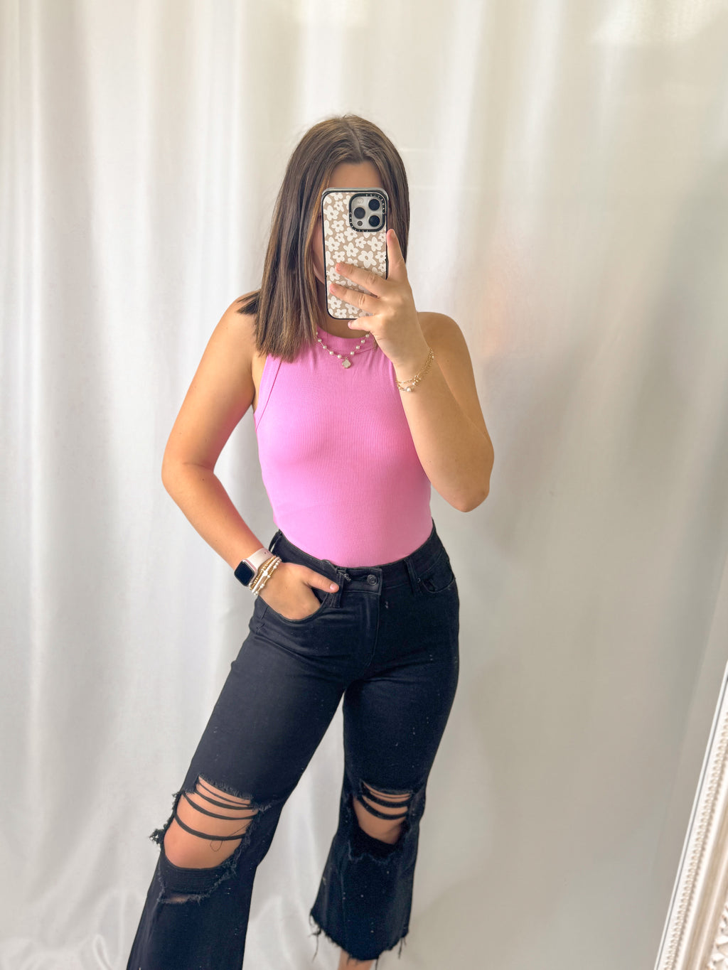 Ribbed Round Neck Tank Top