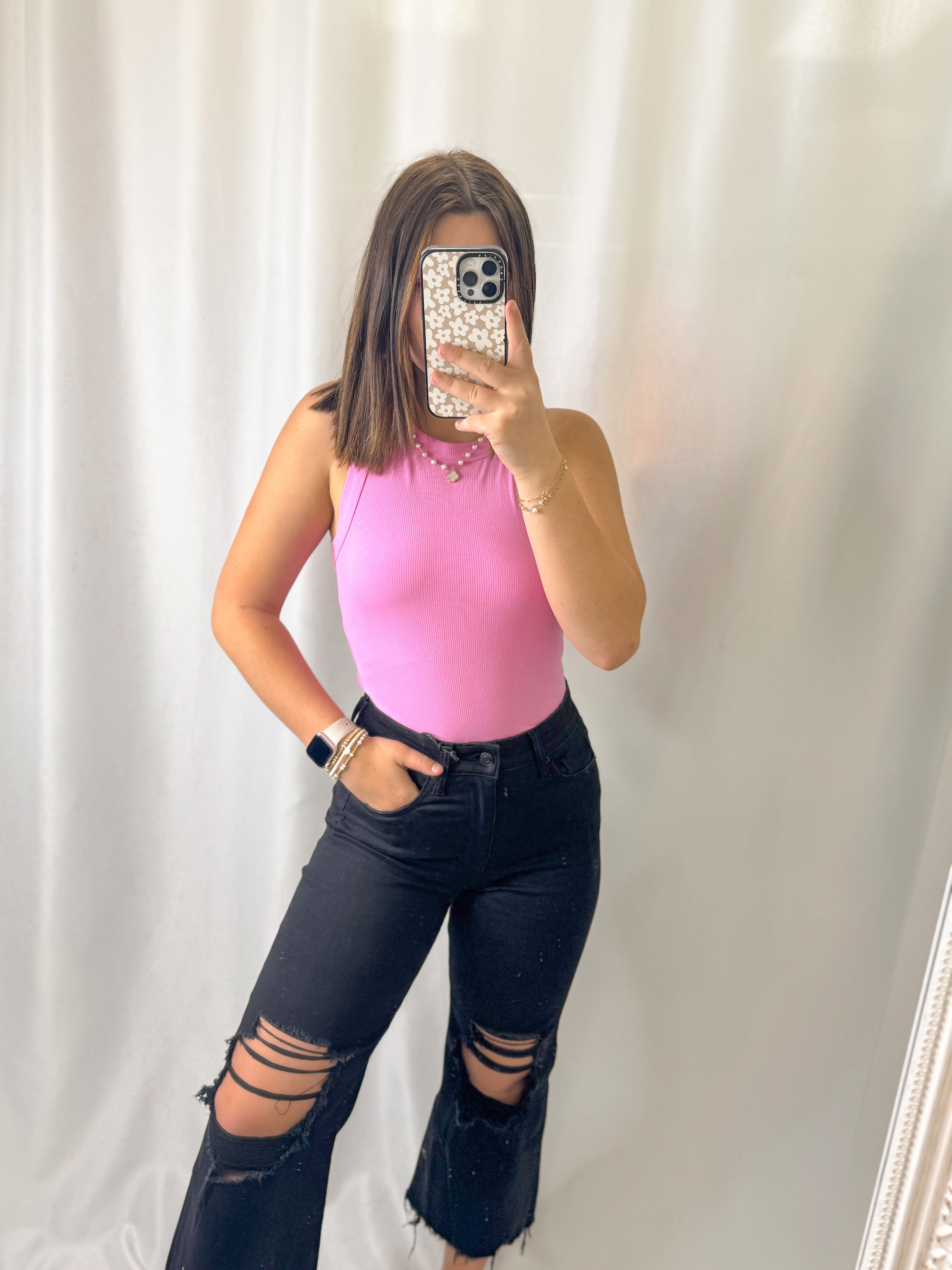 Ribbed Round Neck Tank Top