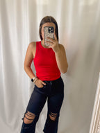 Ribbed Round Neck Tank Top