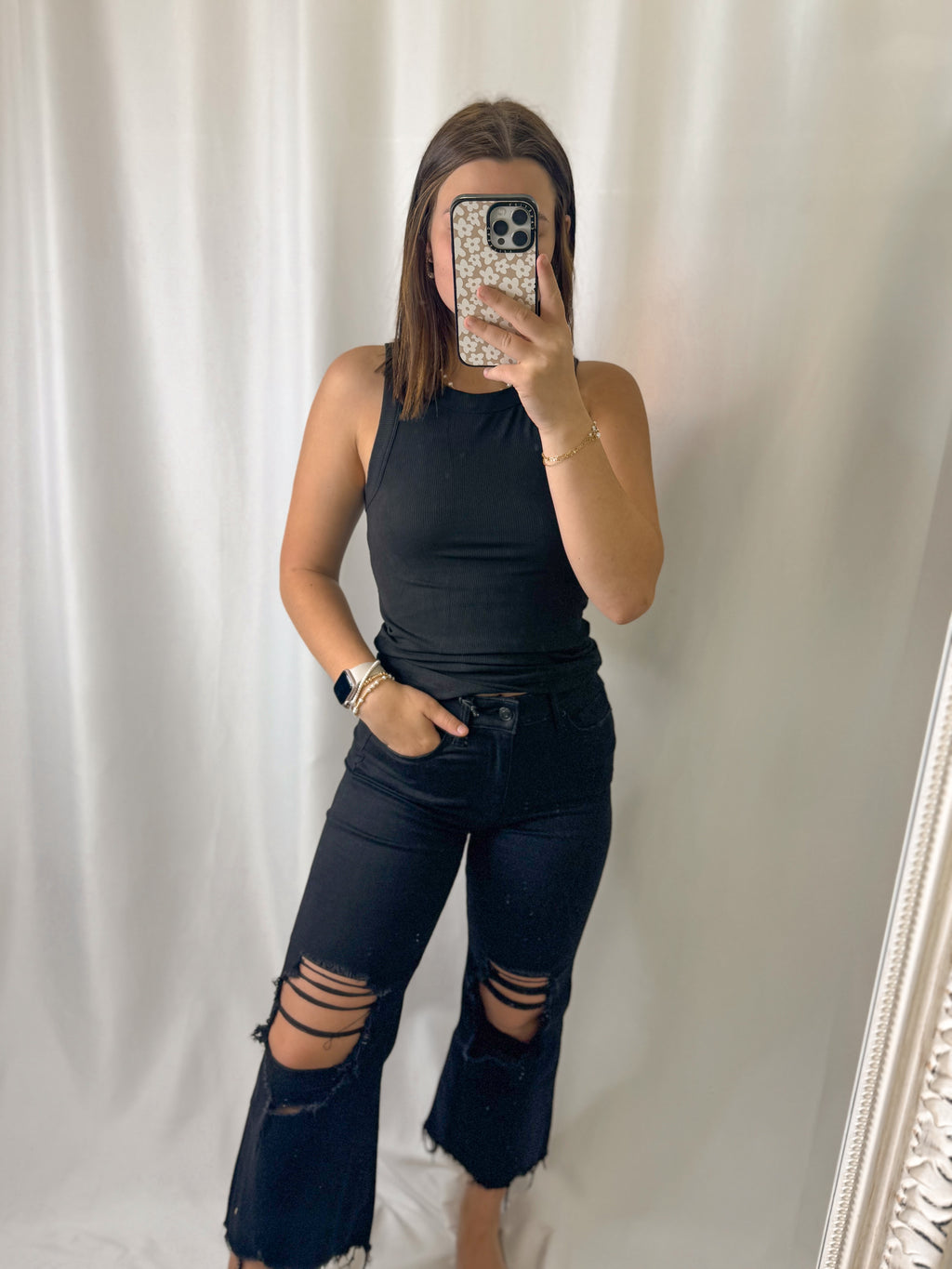 Ribbed Round Neck Tank Top