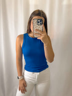 Ribbed Round Neck Tank Top