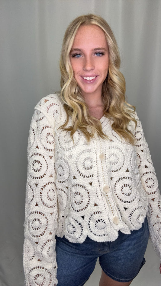 Crochet Sleeve Cardigan