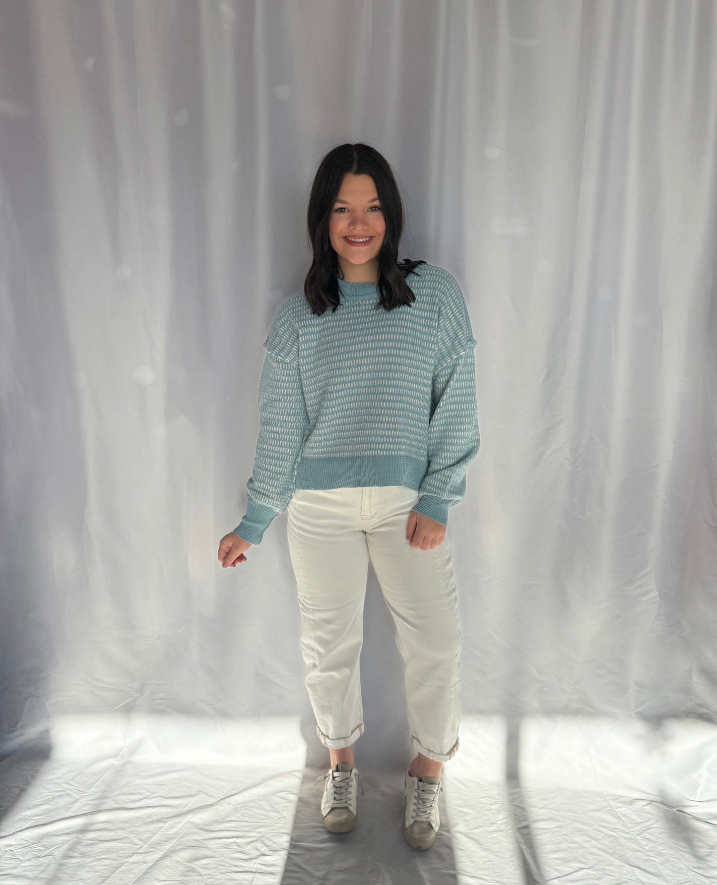 Textured Knit Sweater Top