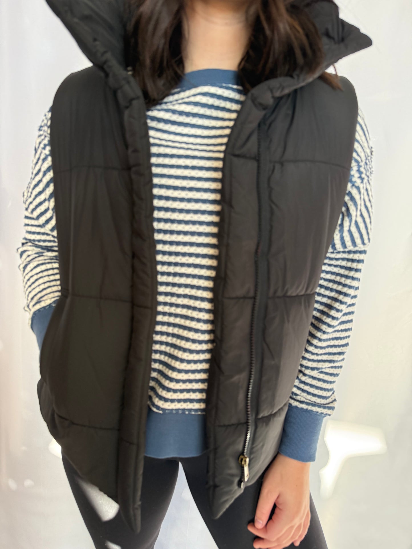 Stripe Exposed Seam Top