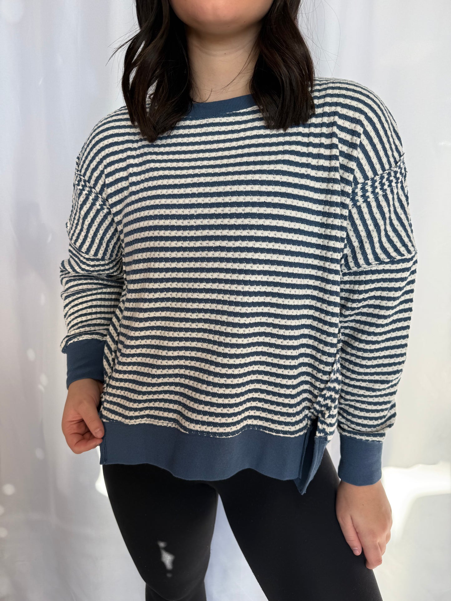 Stripe Exposed Seam Top