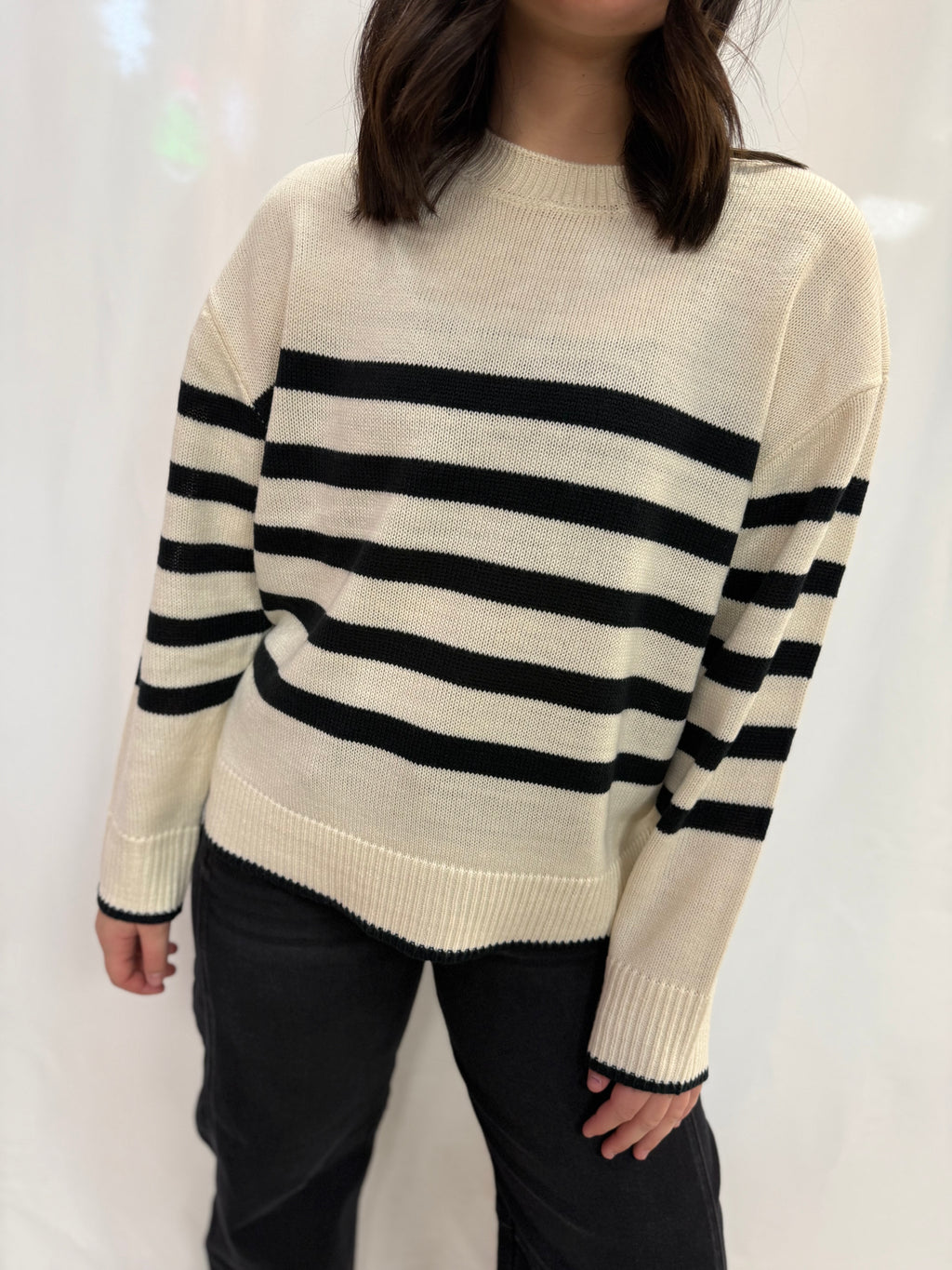Striped Casual Crew Neck Soft Sweater