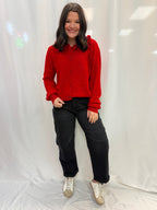 Holiday Ruffle Collar Sweater