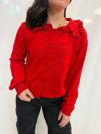 Holiday Ruffle Collar Sweater