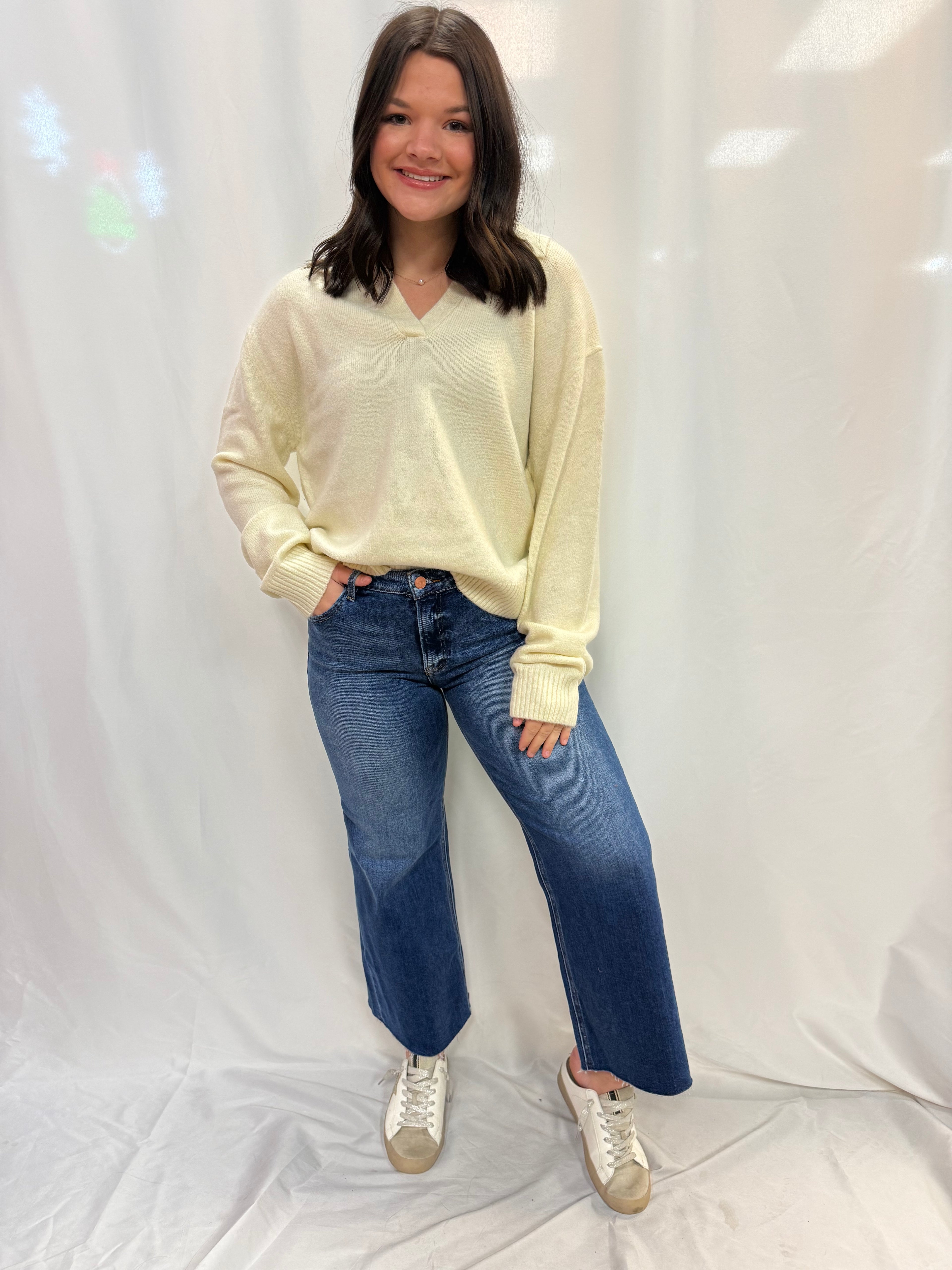 Collared V Neck Sweater