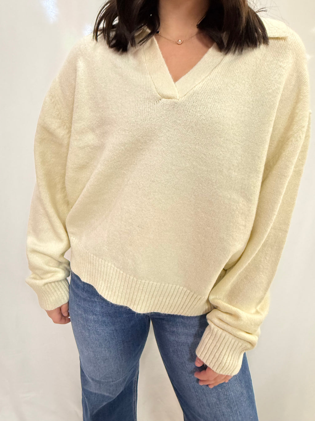 Collared V Neck Sweater