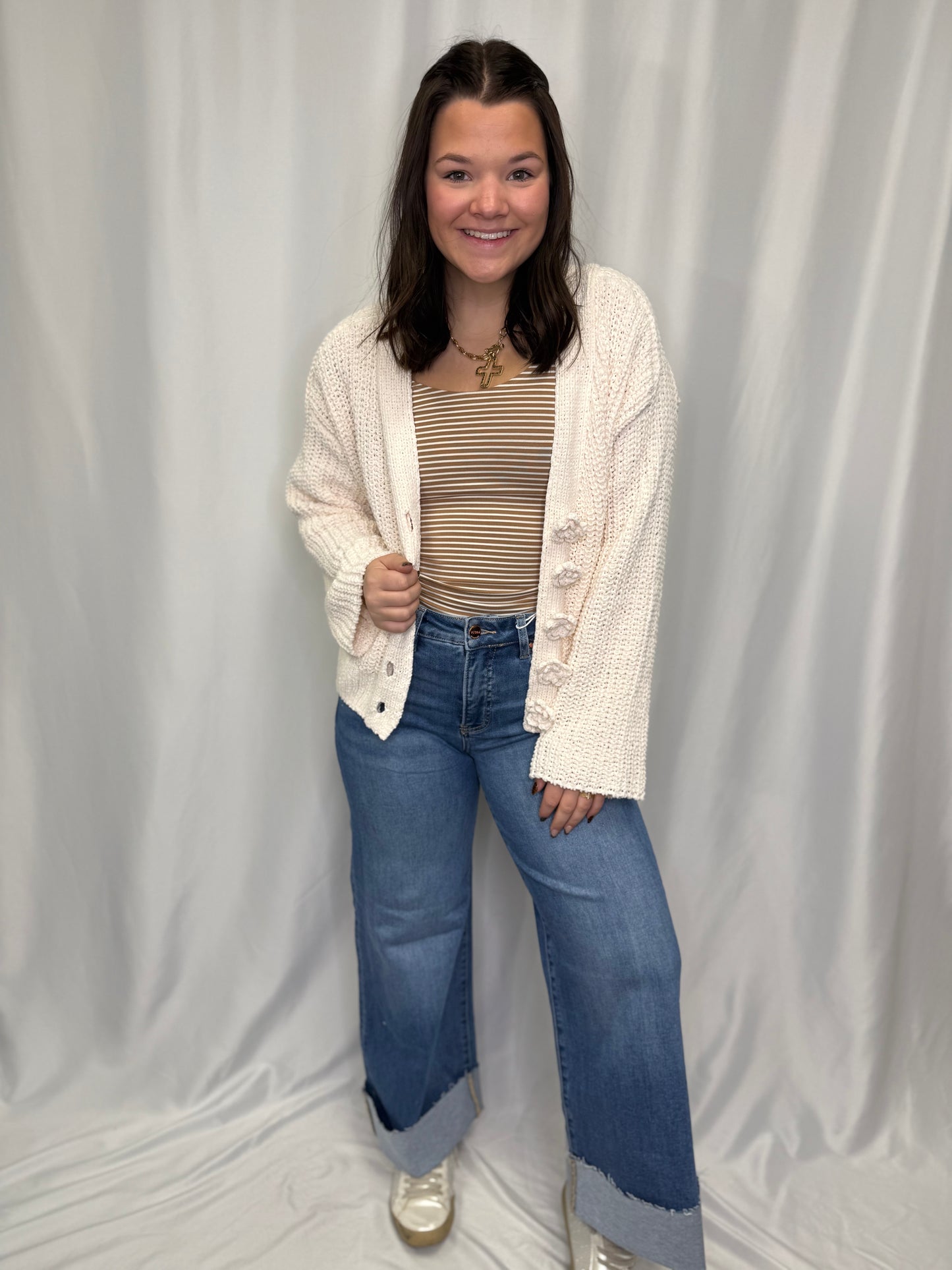 TC HR Crop Wide Cuff Jeans