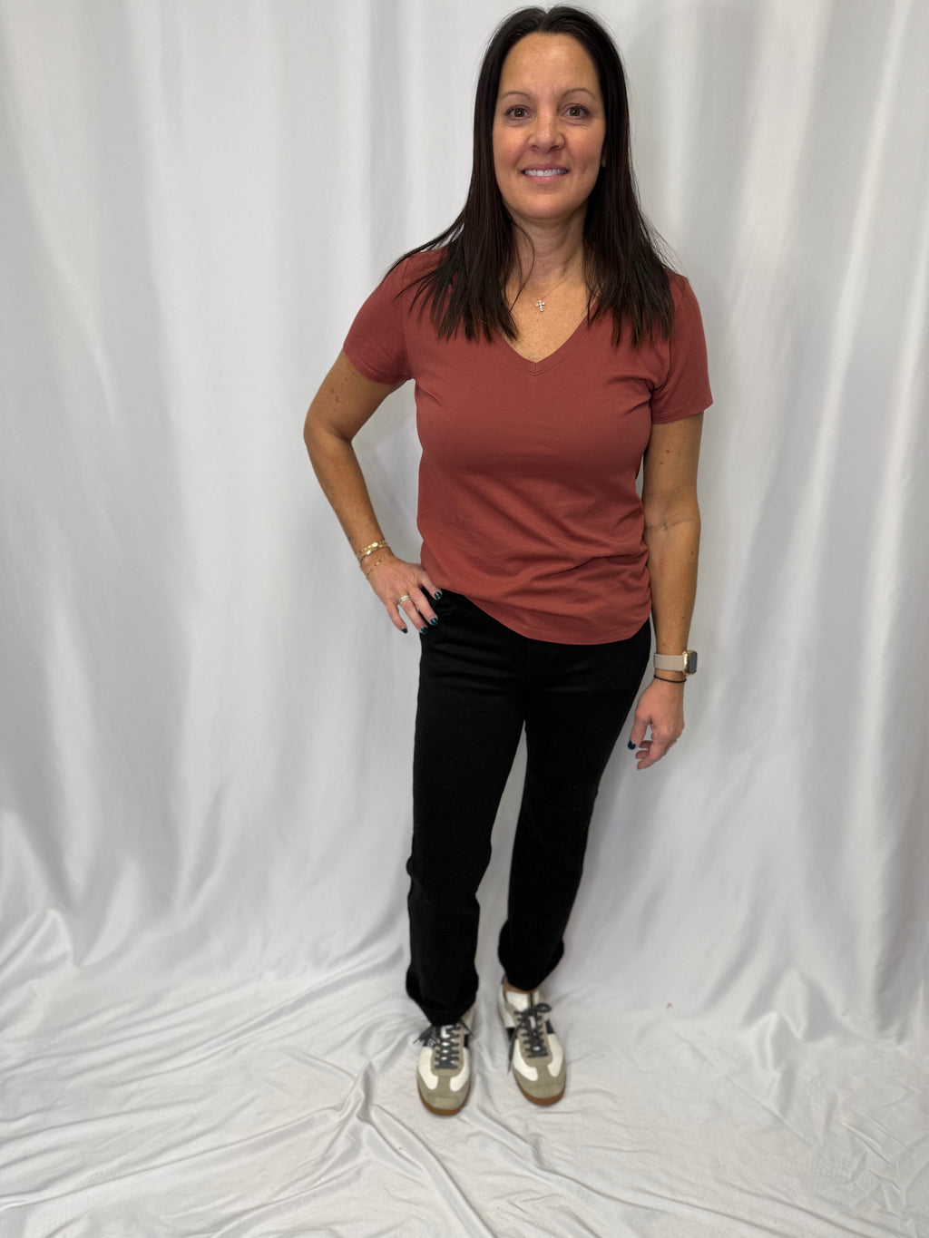 Cotton Jersey V-neck Tee