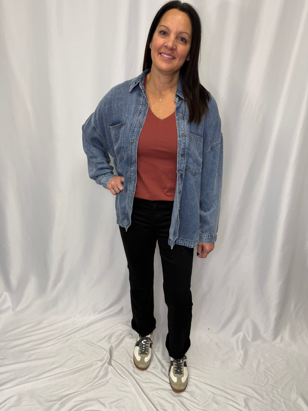 Washed Chambray Button Down Shirt