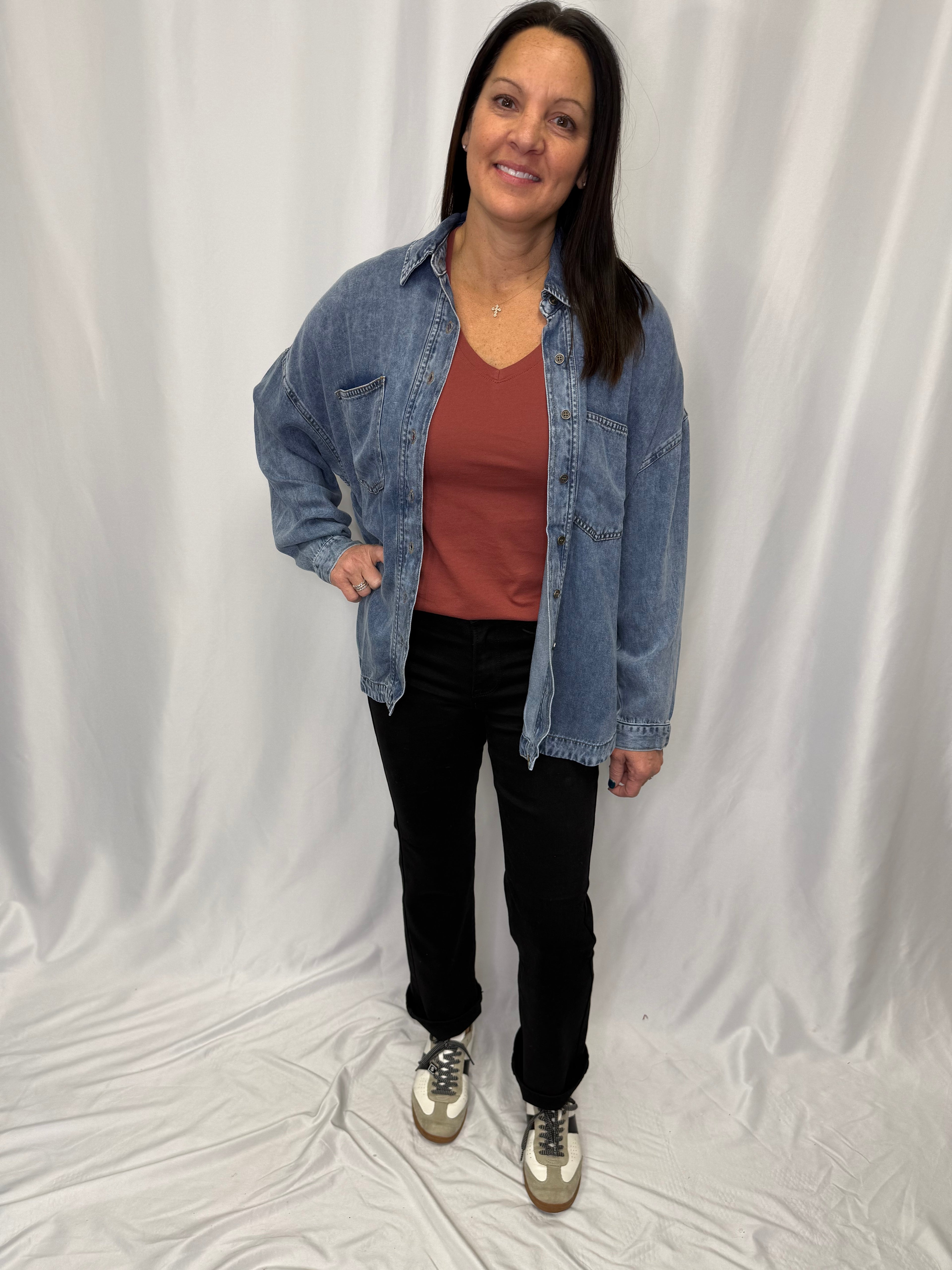 Washed Chambray Button Down Shirt