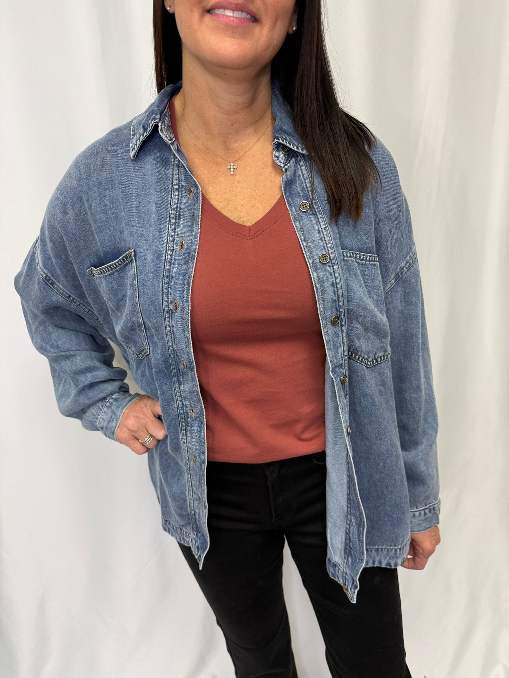 Washed Chambray Button Down Shirt