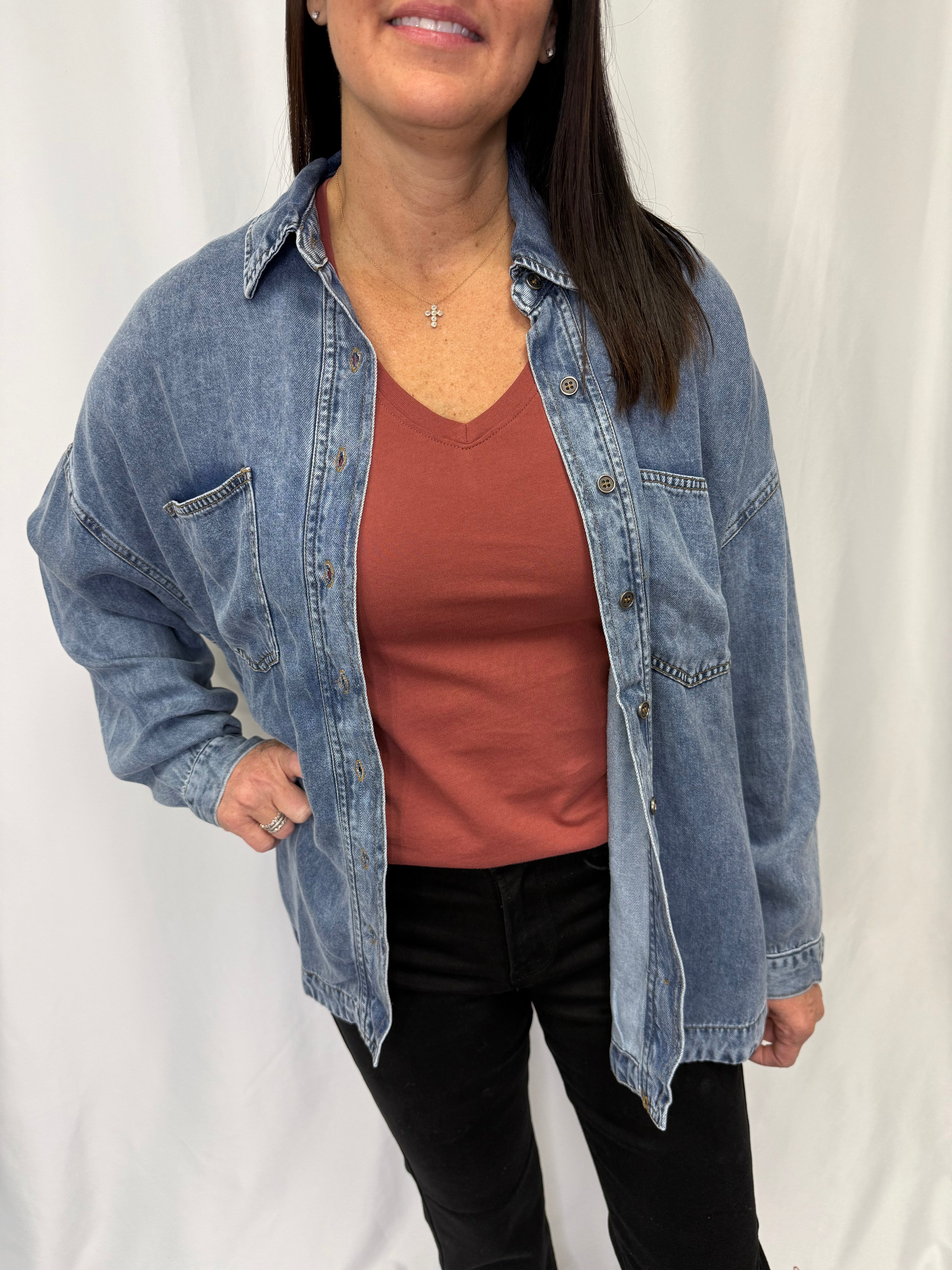 Washed Chambray Button Down Shirt