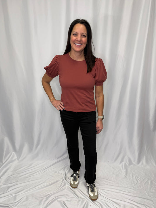 Cotton Jersey Puff Sleeve T-shirts